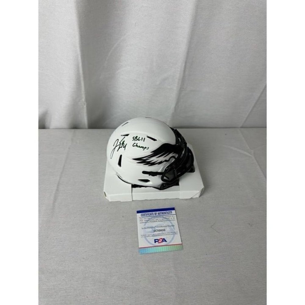 Jake Elliott signed SBLII Champs autographed Philadelphia Eagles Mini Helmet PSA